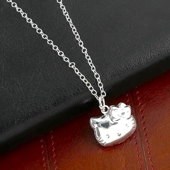 Hello Kitty Locket Necklace 925 Silver Plated Pendant Sanrio Rave Emo Opens Fun - Picture 6 of 9
